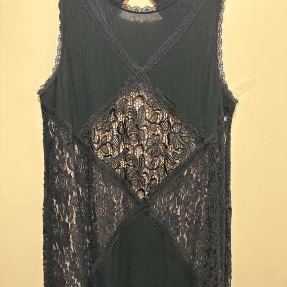 Torrid Lace print boho lined sleeveless key hole women midi dress Sz 1 - Picture 11 of 16